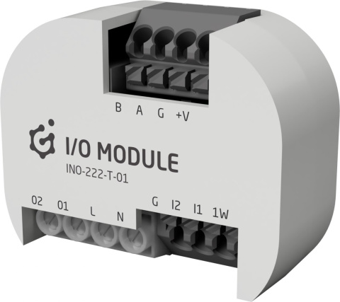 GRENTON I/O MODULE 2/2, Flush, moduł dopuszkowy 2 wyjść przekażnikowych i 2 wejść cyfrowych, TF-Bus, 1-wire | INO-222-T-01