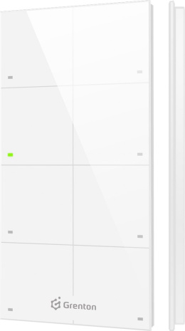 GRENTON Panel dotykowy szklany biały 8-przyciskowy, natynkowy, TOUCH PANEL + 8B, TF-Bus, white | TPA-208-T-02