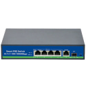 ViDiLine Switch 4 porty PoE + 1 port Uplink 1000Mb/s + 1 port światłowodowy SFP