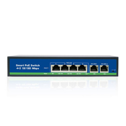 ViDiLine Switch 4 porty PoE + 2 porty Uplink 1000Mb/s
