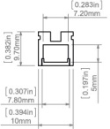 KLUŚ Profil led PIKO-ZM 1m 2m 3m czarny anoda e6-k7 | C1168K7 (A01168A07)