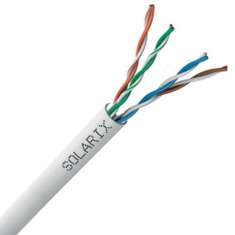 Solarix Kabel skrętka U/UTP 4x2x0,5 drut kat.5e AWG24 PVC 1mb