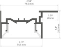 KLUŚ Profil LED FOLED-50-SUF surowy 3m | A03631N_3 (C3631NA_3)