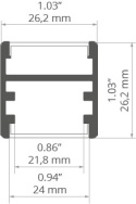 KLUŚ Profil led GLAZA-DUO 1m 2m 3m anoda e6-k1 | C3059ANODA (A03059A)