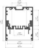 KLUŚ Profil led MOD-50 1m 2m 3m czarny anoda | 18047K7 (A18047)