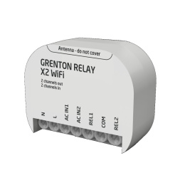 GRENTON RELAY X2 WiFi, Flush, moduł dopuszkowy WiFi, 2 wyjść przekaźnikowych i 2 wejść 230V | WRE-202-W-01