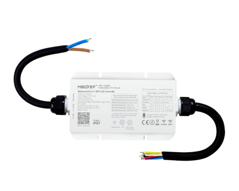 MiBoxer / Mi-Light WL5-WP - Uniwersalny kontroler taśm LED Wi-Fi IP67 | WL5-WP
