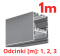 KLUŚ Profil led MOD-50 1m 2m 3m | 18047ANODA (A18047A)