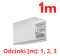 KLUŚ Profil led MOD-50 lakier ral9010 1m 2m 3m | 18047L9010OD (A18047)