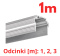 KLUŚ Profil led TEKNIK-ZM-TK 1m 2m 3m surowy | C1554NA (A01554N)