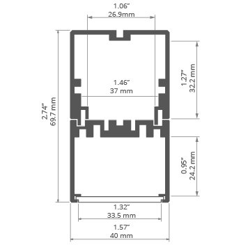KLUŚ Profil led 4050-W 1m 2m 3m anoda e6-k1 | 18051ANODA (A18051A) KLUŚ Profil led 4050-W 1m 2m 3m anoda e6-k1 | 18051ANODA (A18051A)