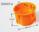 SIMET Puszka podtynkowa 60 mm, płytka, z wkrętami | Z60KFw