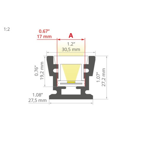 KLUŚ Profil led HR-MAX anoda e6-k1 3m | C1829ANODA_3 (A01829A_3) KLUŚ Profil led HR-MAX anoda e6-k1 3m | C1829ANODA_3 (A01829A_3)