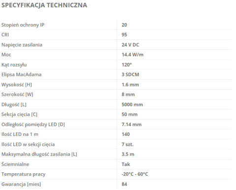 KLUŚ Taśma LED K-CR27-1440-24V 14,40W/m 1mb | (K-CR-27-1440-24) KLUŚ Taśma LED K-CR27-1440-24V 14,40W/m 1mb | (K-CR-27-1440-24)