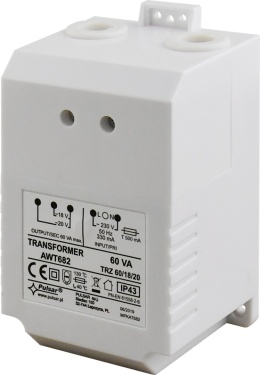 TRZ 60 VA Transformator 230V/20V AC do obudowy OPU-3 P i OPU-4 P, 60VA, AWT682