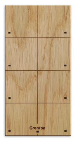 GRENTON Panel dotykowy jasne drewno 8-przyciskowy, natynkowy, TOUCH PANEL + 8B, TF-Bus, CUSTOM WOOD LIGHT | TPA-608-T-02