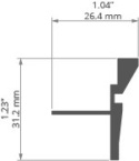 KLUŚ Profil led MOD-KR-TEK 1m 2m 3m surowy | C2052NA (A02052N)