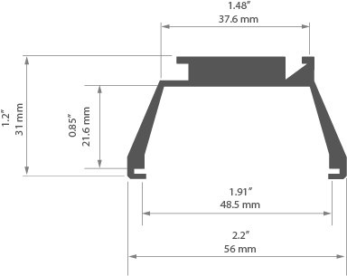 KLUŚ Profil led OMODO-50 2m | 18053ANODA_2 (A18053A_2) KLUŚ Profil led OMODO-50 2m | 18053ANODA_2 (A18053A_2)