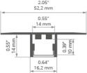 KLUŚ Profil led PDS-T 1m 2m 3m surowy | C2057NA (A02057N)